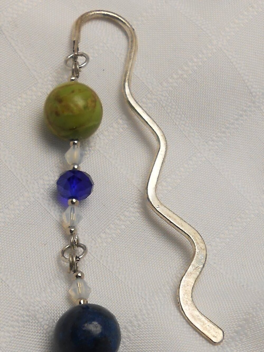 No. 7 - Handmade bookmark with polished stones and glass beads